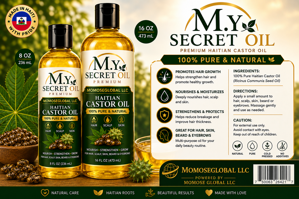 M.Y Secret Oil Premium Haitian Castor Oil – 8 oz | 100% Pure & Natural